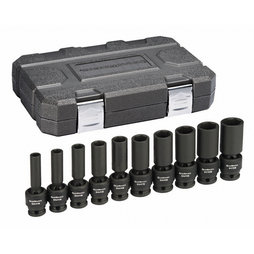 GearWrench 10 Piece 1/2 Inch Drive 6 Point Deep Universal Impact SAE Socket Set