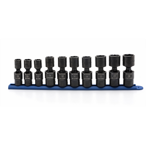 GearWrench 10 Piece 1/2 Inch Drive 6 Point Standard X-Core Pinless Universal Impact Metric Socket Set