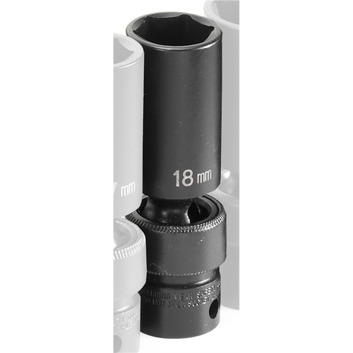 Grey Pneumatic 3/8" DRIVE X 18MM DEEP UNIVERSAL Grey Pneumatic 3/8" DRIVE X 18MM DEEP UNIVERSAL