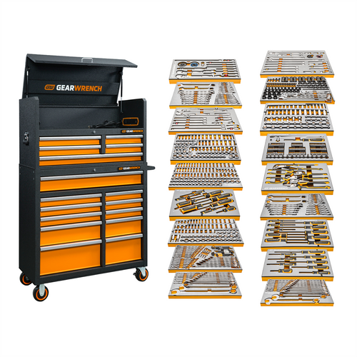 GearWrench 873 Piece MEGAMOD Mechanics Tool Set Inch Premium Modular Foam Trays with Tool Storage GearWrench 873 Piece MEGAMOD Mechanics Tool Set Inch Premium Modular Foam Trays with Tool Storage