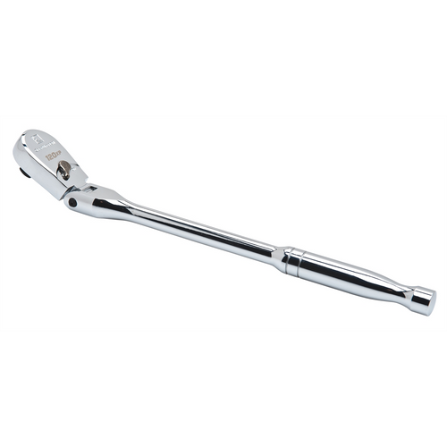 GearWrench 3/8 Inch Drive 120XP Full Polish Chrome Flex Head Teardrop Ratchet 13-1/2 Inch