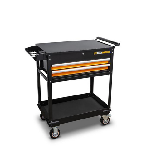 GearWrench 32 Inch 2 Drawer Black & Orange Utility Cart GearWrench 32 Inch 2 Drawer Black & Orange Utility Cart