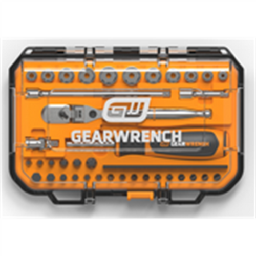 GearWrench 39 Piece 1/4 Inch Drive MicroDriver Set with  120XP Locking Flex Head Ratchet and Stubby Sockets