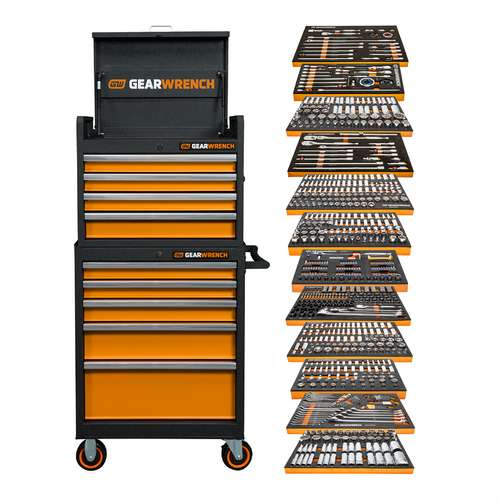 GearWrench 791 Piece MEGAMOD Master Mechanics Tool Set Inch Premium Modular Foam Trays with Tool Storage GearWrench 791 Piece MEGAMOD Master Mechanics Tool Set Inch Premium Modular Foam Trays with Tool Storage