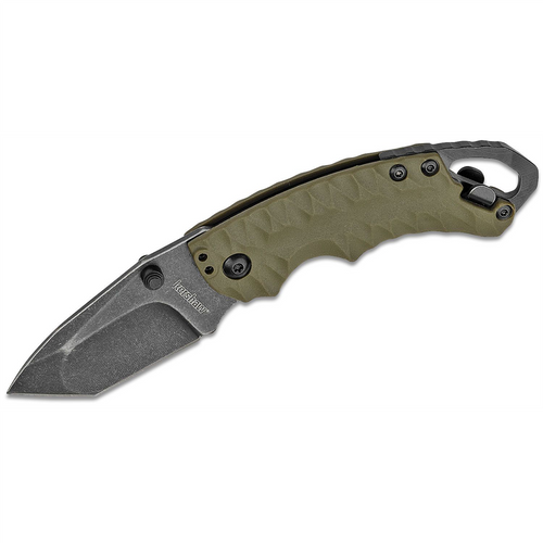 Kershaw Shuffle II Multifunction Manual Open Inset Liner Lock American Tanto Blade EDC Folding Pocket Knife with BlackWash Finish - Olive