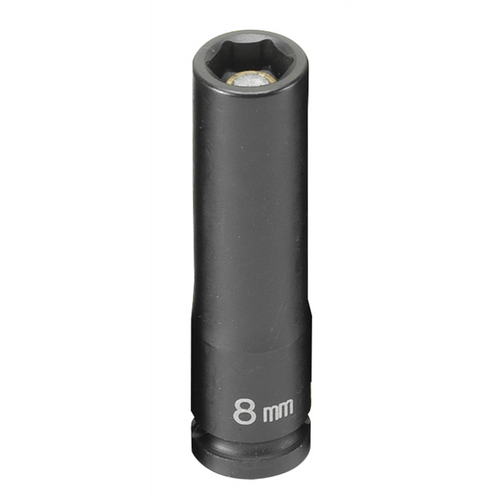 Grey Pneumatic SOC 8MM 1/4D IMP MAG 6PT DP BLK