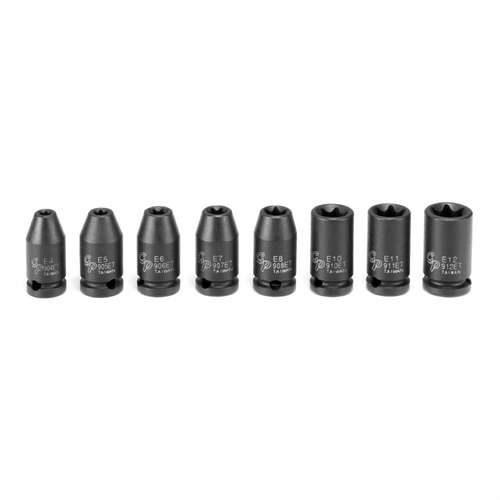Grey Pneumatic 1/4" Drive 8 Pc External Torx Impact Socket Set Grey Pneumatic 1/4" Drive 8 Pc External Torx Impact Socket Set