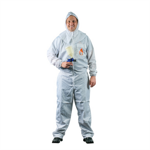High Teck Products PS210W Premium Paint Suit, Large, White, 2-Way Zipper