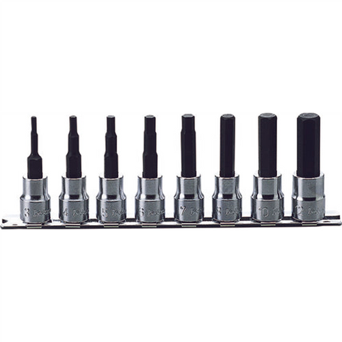 Ko-ken USA RS3010M/8-L38 3/8 Sq. Dr. Bit Socket set  3mm-12mm Hex 200mm  8 pieces
