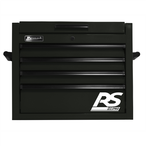 Homak Manufacturing 27 in. RS PRO 4 Drawer Top Chest w/ Outlet - Black