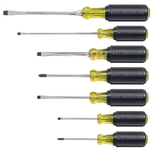 Klein Tools 7-Piece Cushion Grip Assortment Screwdriver Set Klein Tools 7-Piece Cushion Grip Assortment Screwdriver Set