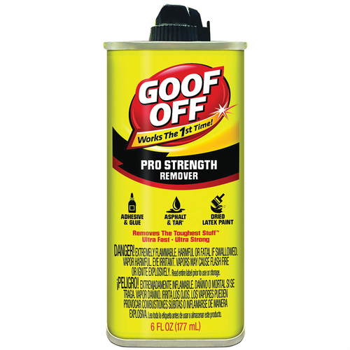 Klean Strip Goof Off FG661 Pro Strength Adhesive Remover, 6 oz Non Aerosol Can, Water White