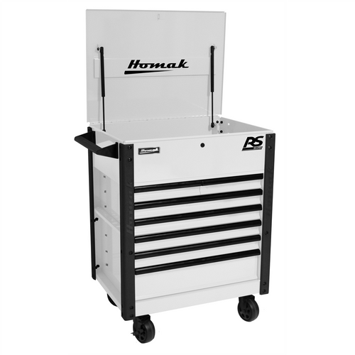 Homak Manufacturing 35 in. Pro Series 7-Drawer Service Cart, White