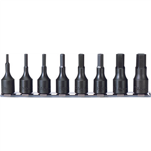 Ko-ken USA RS3012A/8-L52 8 Piece 3/8 Sq. Dr. Impact SAE Hex Bit Socket Set  1/8-1/2