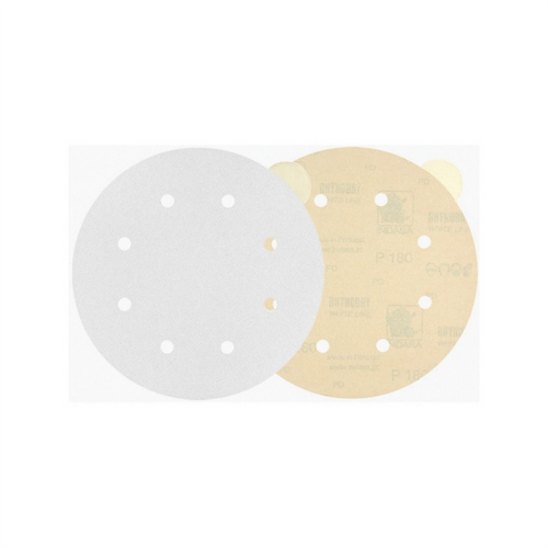 Indasa USA,Inc. 60-80 Rhynostick White Line Abrasive Solid Disc, 6 in Dia, 80 Grit