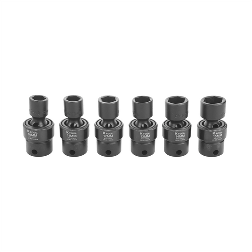 K Tool International Socket Set Impact Flex 3/8 Inch Drive 6 Piece Metric