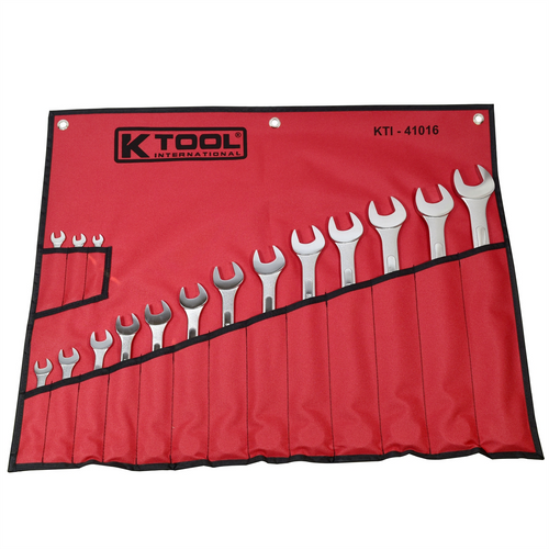 K Tool International Wrench Set Combination 16 Piece