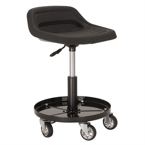 American Forge & Foundry Viking by AFF - Mechanic's Roller Tractor Seat w/ Adjustable Height / Tool Tray- 300 Lbs. Capacity American Forge & Foundry Viking by AFF - Mechanic's Roller Tractor Seat w/ Adjustable Height / Tool Tray- 300 Lbs. Capacity