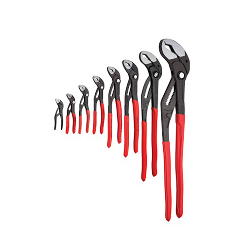 KNIPEX Cobra&reg; QuickSet Water Pump Pliers Set contains 4", 5", 6", 7", 10", 12", 16" and 22"