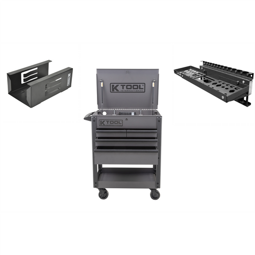 K Tool International Service Cart 35 in. Premium 4 Drawer 500 lb. (Grey) w/Accessories