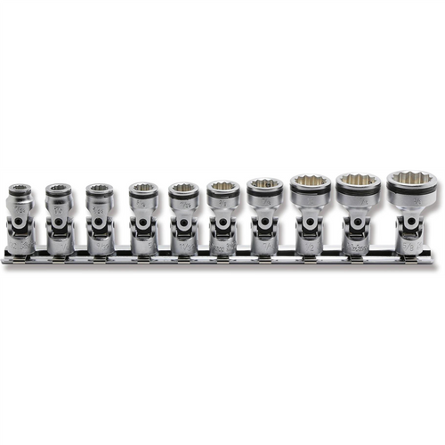 Ko-ken Tools 1/4" Sq. Drive SAE Universal 12-Point NUT GRIP&reg; 10 Piece Socket Set