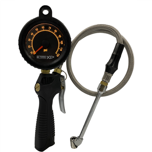 K Tool International Tire Inflator Gauge with Backlight