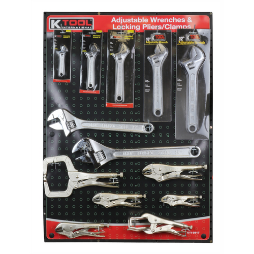 K Tool International Adjustable Wrench & Pliers Display