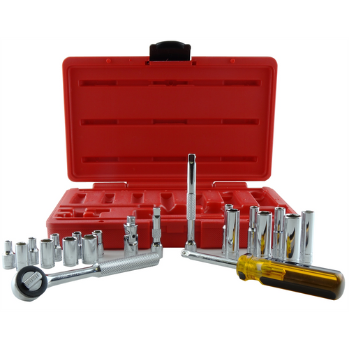 K Tool International 21-PC 1/4" DR 6-PT MM CHR SOC SET K Tool International 21-PC 1/4" DR 6-PT MM CHR SOC SET