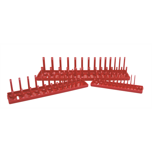K Tool International Socket Holder Set 3 Piece SAE Red