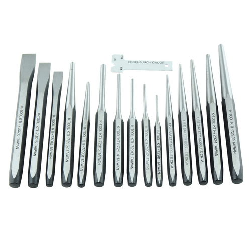 K Tool International PUNCH & CHISEL SET 15 PC. IN PLASTIC TRAY K Tool International PUNCH & CHISEL SET 15 PC. IN PLASTIC TRAY