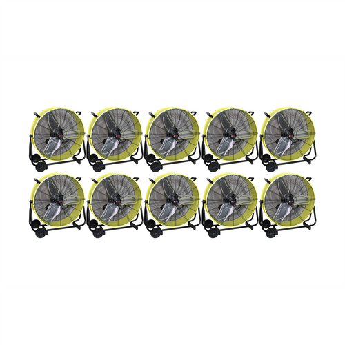 K Tool International 24" Direct Drive Tilting Industrial Drum Fan, Safety Yellow (Pallet of 10)