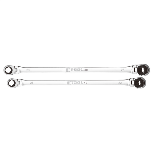 K Tool International Wrench Set 2 Piece Ratcheting Double Flex 120 Tooth