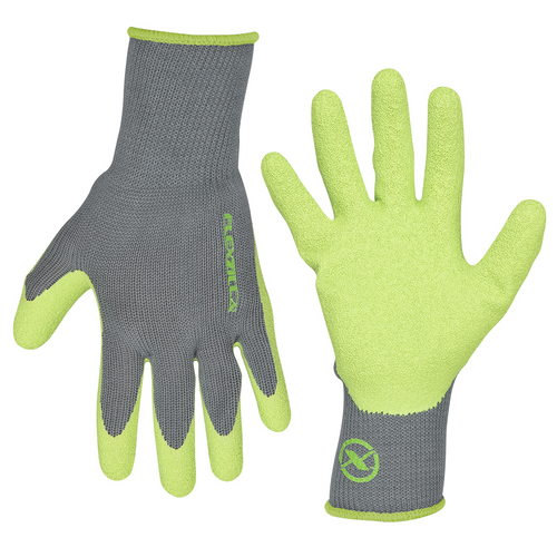 Legacy Manufacturing Flexzilla&reg; Crinkle Latex Dip Gloves, Gray/ZillaGreen&trade;, XL