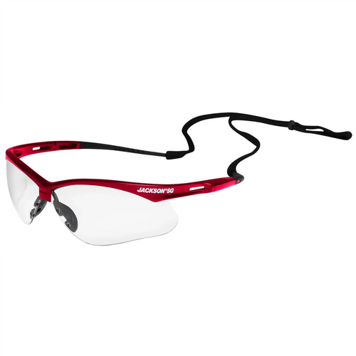 Jackson Safety Safety Glasses - SG Series - Clear Lens - Red Frame - STA-CLEAR&trade; Anti-Fog