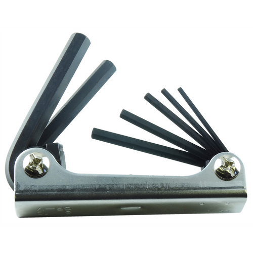 K Tool International 7-Piece Folding Metric Hex Bit Set