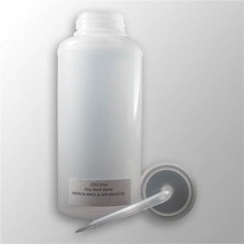 Mack Brushes 1232 Wide Mouth Wash Bottle, 32 oz, Polyethylene