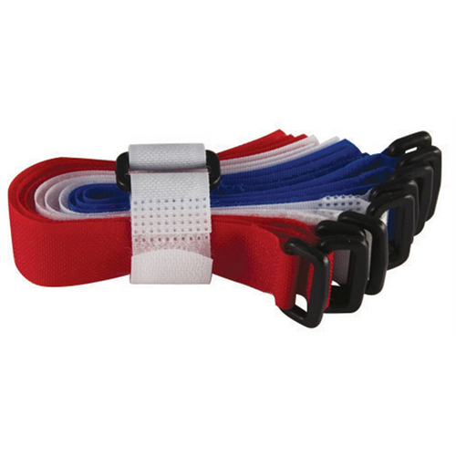 The Best Connection 8" VELCRO STRIP-TIE FASTENERS W/BUCKLE ASSORT 8PCS