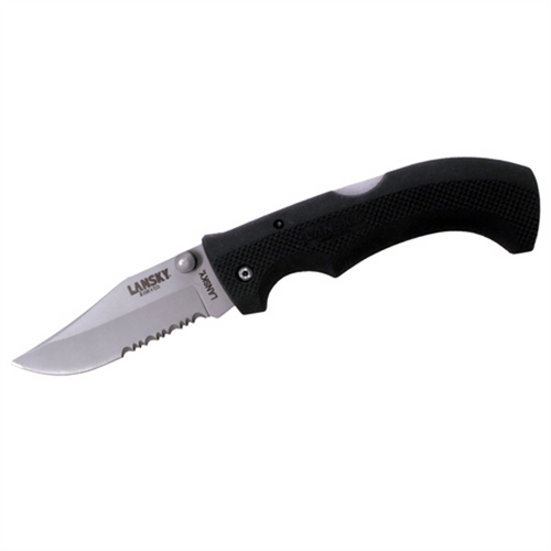 Lansky Sharpeners Easy Grip 3.75" Clip Point Serrated Folding Knife