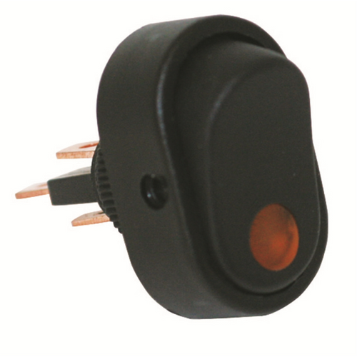 The Best Connection 16 Amp 12V Amber Oval Rocker
