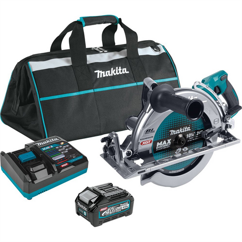Makita 40V max XGT&reg; Brushless Rear Handle 10-1/4" Circular Saw Kit, AWS&reg; Capable, bag, with one battery (4.0Ah)