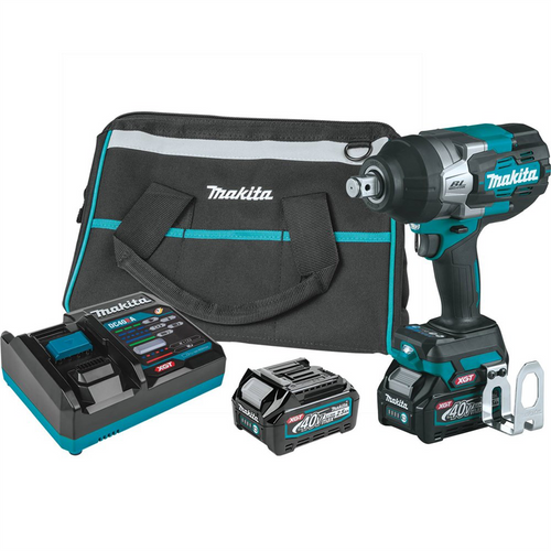 Makita 40V max XGT&reg; Brushless Cordless 4-Sp Hi-Torq 3/4" Sq. Drive Impact Wrench Kit w/ Friction Ring Anvil, var. spd., rev., L.E.D. Light, bag (2.5Ah)