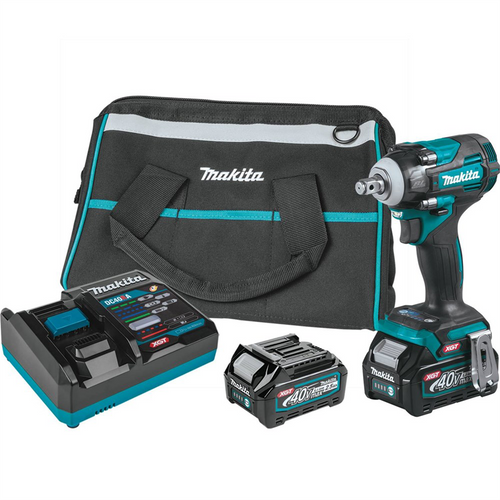 Makita 40V max XGT&reg; Brushless Cordless 4-Sp 1/2" Sq. Drive Impact Wrench Kit w/ Friction Ring Anvil, var. spd., rev., L.E.D. Light, bag (2.5Ah)