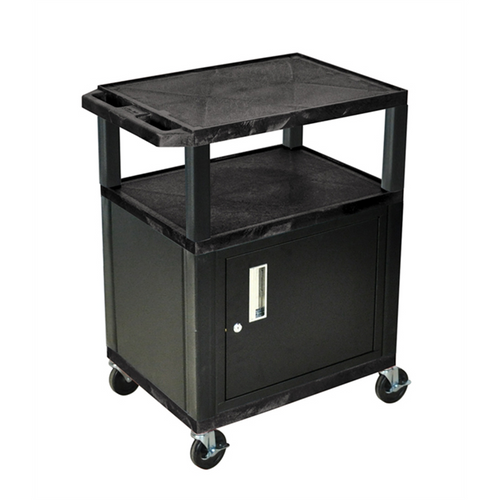 Luxor 34 A/V Cart 3 Shelves, Cab Black Legs Luxor 34 A/V Cart 3 Shelves, Cab Black Legs