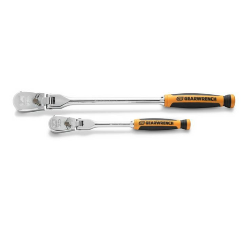 GearWrench 2 Piece 1/4 Inch and 3/8 Inch Drive 120XP Dual Material Flex Head Teardrop Ratchet Set