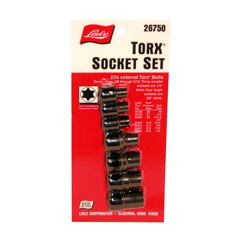 Lisle SOCKET TORX EXTERNAL SET 8 PC. Lisle SOCKET TORX EXTERNAL SET 8 PC.