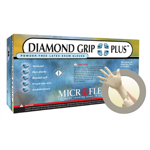 Microflex DIAMOND GRIP PLUS LATEX GLOVES XL 100PK Microflex DIAMOND GRIP PLUS LATEX GLOVES XL 100PK