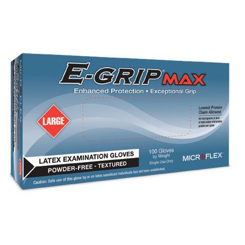 Microflex E-GRIPMAX PF LATEX EXAM GLOVES BOX/100 MEDIUM Microflex E-GRIPMAX PF LATEX EXAM GLOVES BOX/100 MEDIUM