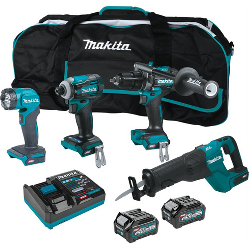 Makita 40V max XGT&reg; Brushless Cordless 4 Pc. Combo Kit, GPH01, GDT01, GRJ01, ML001G, bag (2.5Ah/4.0Ah)