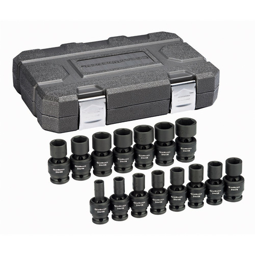 GearWrench 15 Piece 1/2 Inch Drive 6 Point Standard Universal Impact Metric Socket Set