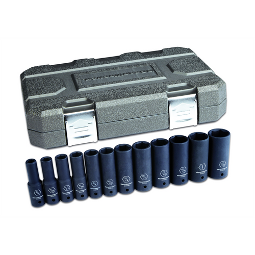 GearWrench 12 Piece 1/2 Inch Drive 6 Point Deep Impact SAE Socket Set